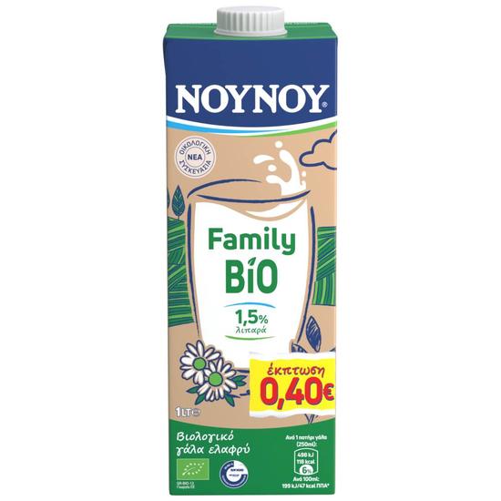 Εικόνα της ΝΟΥΝΟΥ FAMILY ΓΑΛΑ ΒΙΟ ΕΛΑΦΡΥ 1L (-0,40)