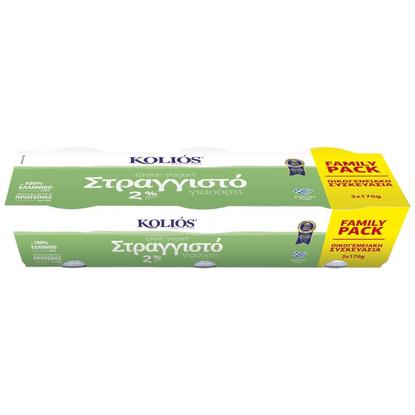 Εικόνα της ΚΟΛΙΟΣ ΓΙΑΟΥΡΤΙ ΣΤΡΑΓΓΙΣΤΟ 2% 170G(3ΤΕΜ.).