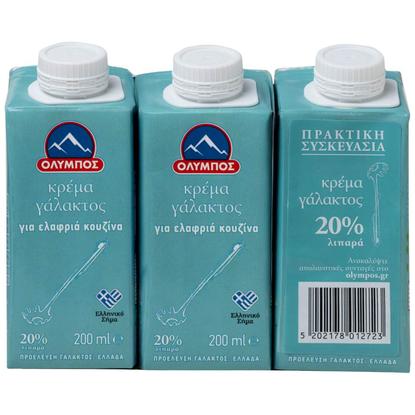 Εικόνα της ΟΛΥΜΠΟΣ ΚΡΕΜΑ ΓΑΛΑΚΤΟΣ 20% 200ML (3Τ.)