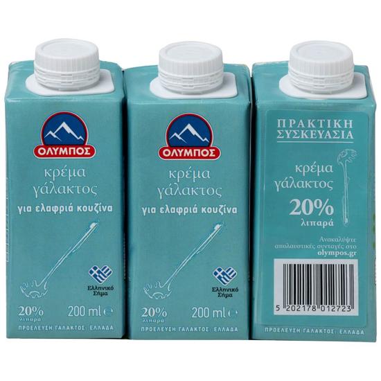 Εικόνα της ΟΛΥΜΠΟΣ ΚΡΕΜΑ ΓΑΛΑΚΤΟΣ 20% 200ML (3Τ.)