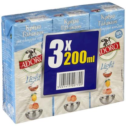 Εικόνα της ADORO ΚΡΕΜΑ ΓΑΛ. LIGHT 18% 200ML(3T)
