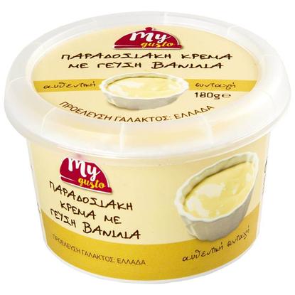 Εικόνα της MY GUSTO ΠΑΡΑΔΟΣΙΑΚΗ ΚΡΕΜΑ ΒΑΝΙΛΙΑ 180G