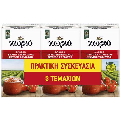 Εικόνα της ΧΩΡΙΟ ΕΛΑΦΡΑ ΣΥΜΠΥΚΝΩΜΕΝΟΣ ΧΥΜΟΣ ΤΟΜΑΤΑΣ 250G (3ΤΕΜ)