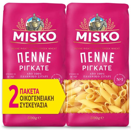 Εικόνα της MISKO ΠΕΝΝΕ ΡΙΓΚΑΤΕ 500G(2Τ ΟΙΚΟΓ ΣΥΣΚ)